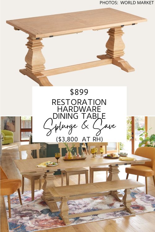 RESTORATION HARDWARE SALVAGED WOOD DINING TABLE DUPE KENDRA FOUND IT